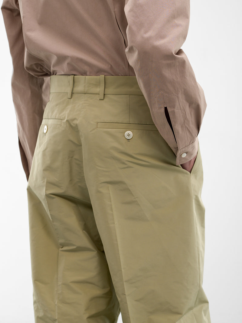 Beige Tailored Pleated Wide Trousers (J21KA0322-J70221-052-GREEN)