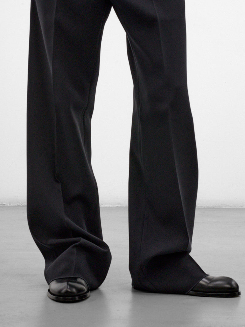 Black Wool Flared Trousers (J21KA0360-J70218-402-MIDNIGHT)