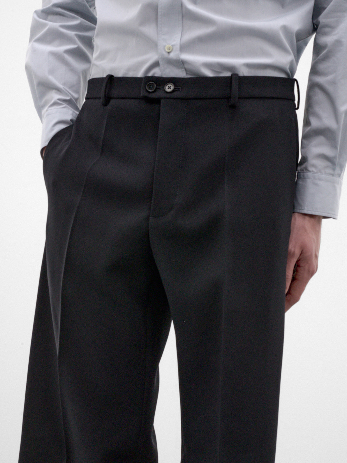 Black Wool Flared Trousers (J21KA0360-J70218-402-MIDNIGHT)