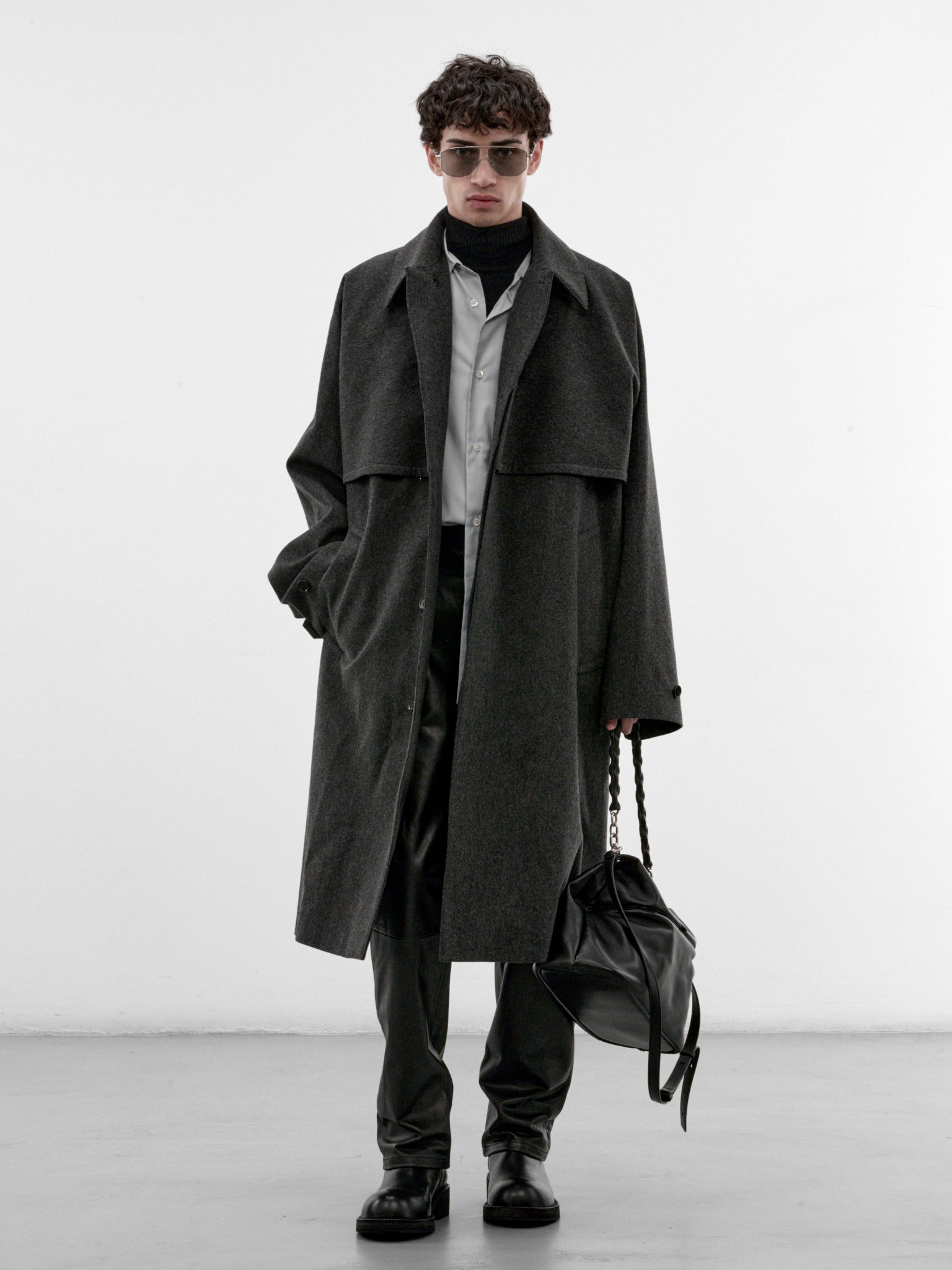 Gray Wool Overlay Coat (J21SW0144-J40364-GREY)