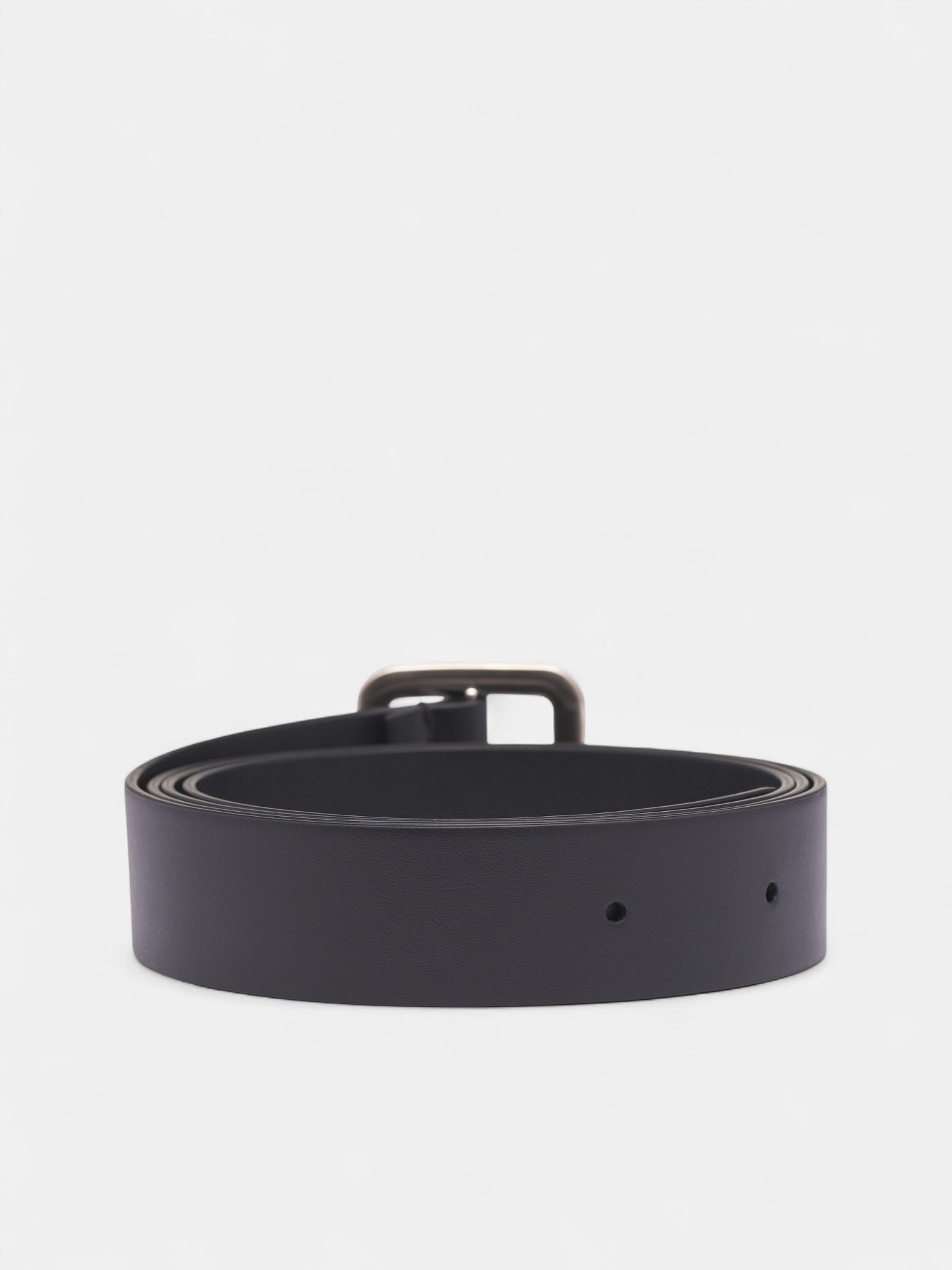 Black Leather Oversized Buckle Belt (J25TP0008-P7370-001-BLACK)