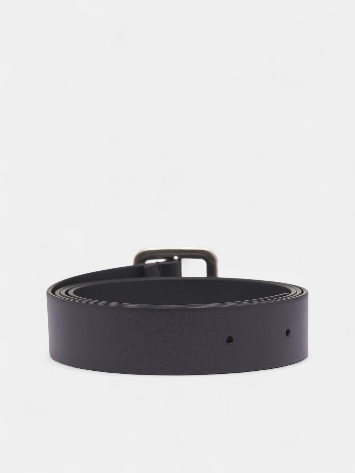 Black Leather Oversized Buckle Belt (J25TP0008-P7370-001-BLACK)
