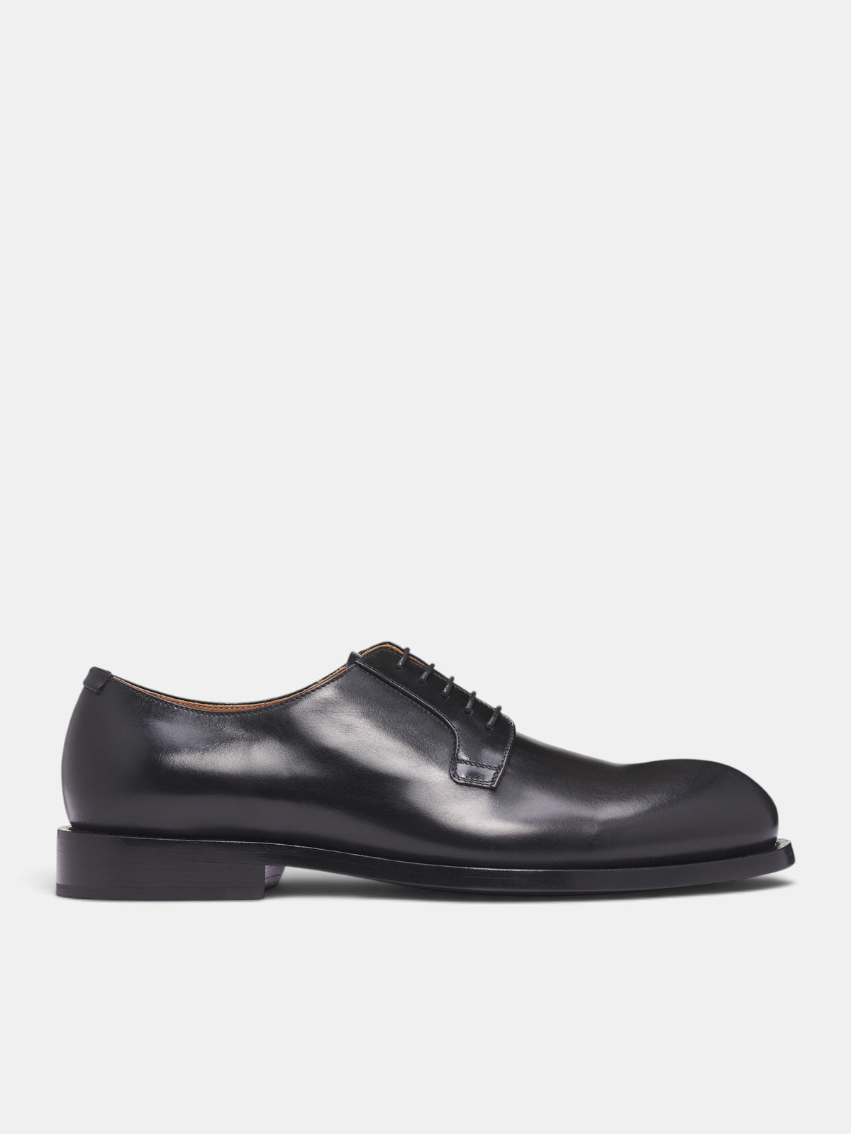 Black Smooth Leather Derbies (J32WQ0050-P7690-001-BLACK)