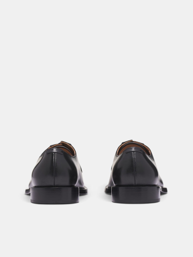 Black Smooth Leather Derbies (J32WQ0050-P7690-001-BLACK)