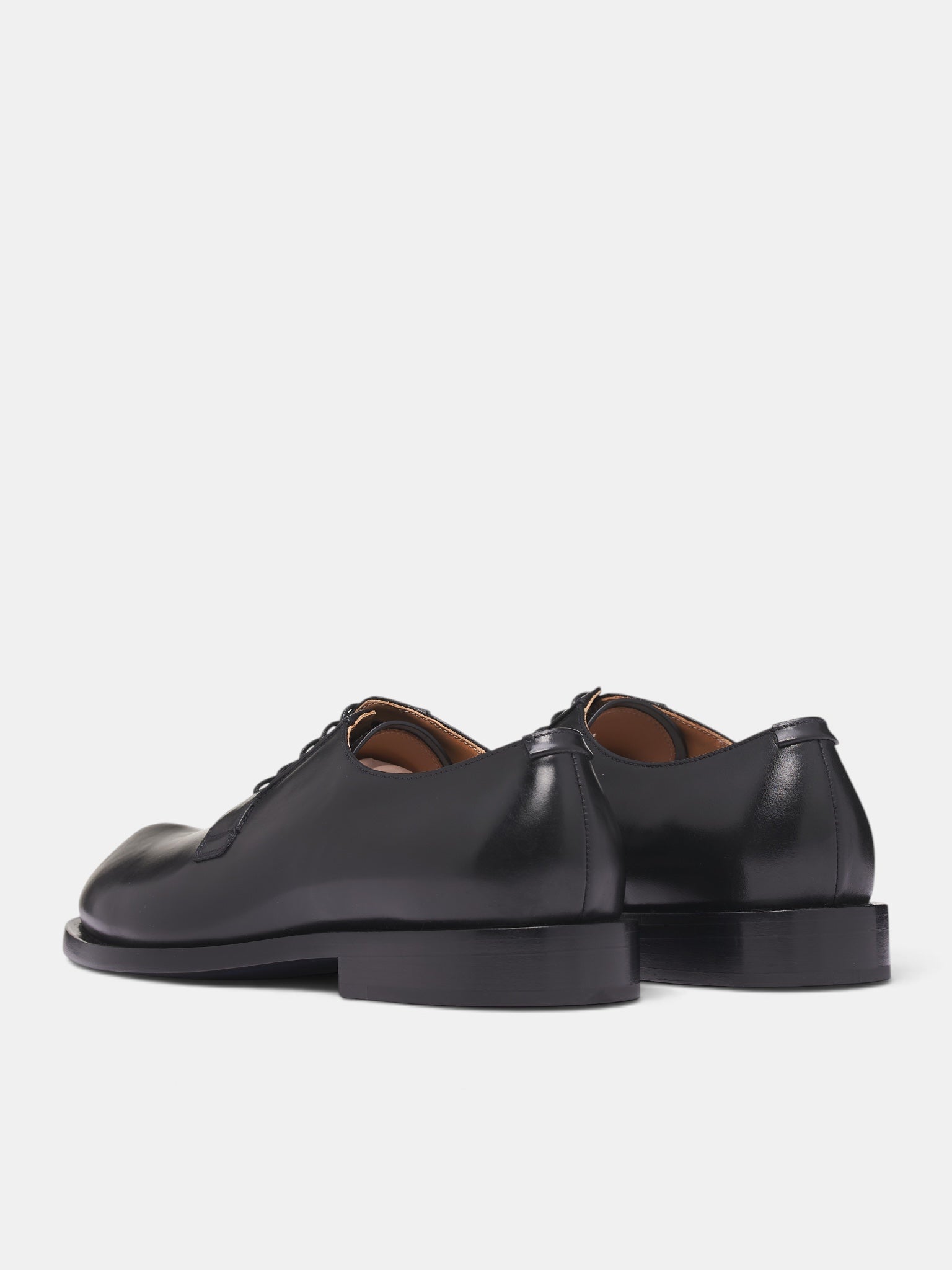 Black Smooth Leather Derbies (J32WQ0050-P7690-001-BLACK)