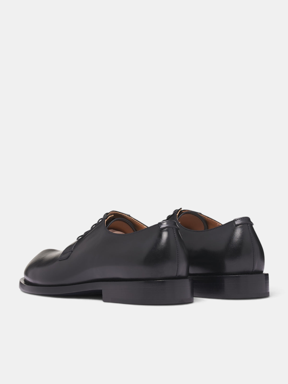 Black Smooth Leather Derbies (J32WQ0050-P7690-001-BLACK)
