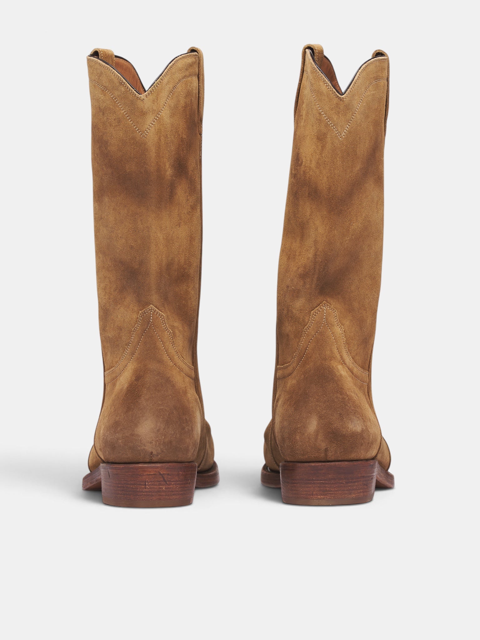 Walnut Suede Leather Cowboy Boots (J32WW0037-P7892-243-WALNUT)