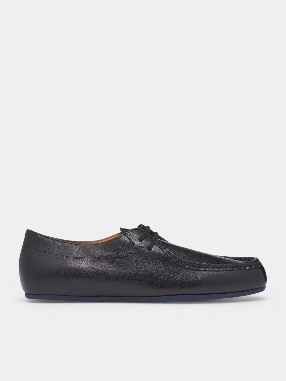 Black Moc-Toe Leather Loafers (J32ZJ0026-P7698-001-BLACK)