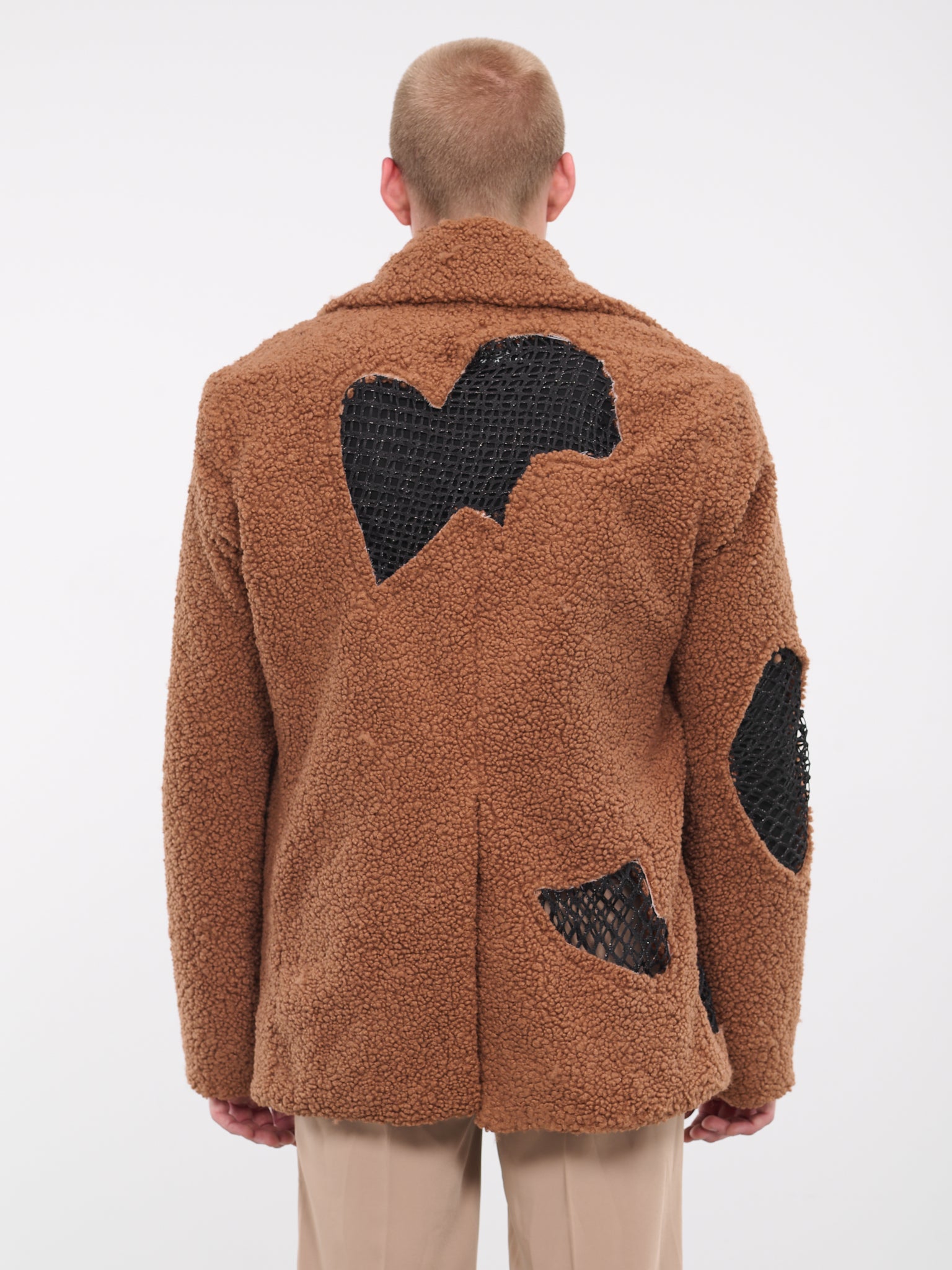 Teddy Cut-Out Jacket (J35-BEIGE-BLACK)