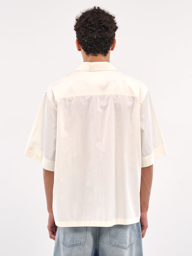 White Poplin Short Sleeve Shirt (J47DL0166-J45292-OFF-WHITE)