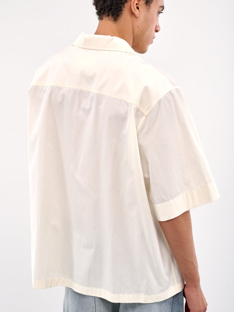 White Poplin Short Sleeve Shirt (J47DL0166-J45292-OFF-WHITE)