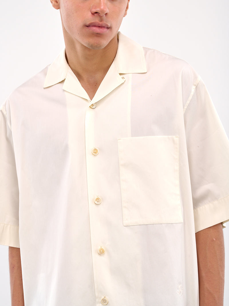 White Poplin Short Sleeve Shirt (J47DL0166-J45292-OFF-WHITE)