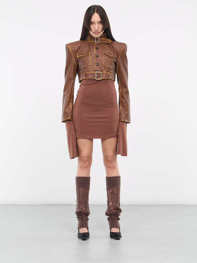 Flared Sleeve Qipao Dress (DR-02-BR-BEIGE)