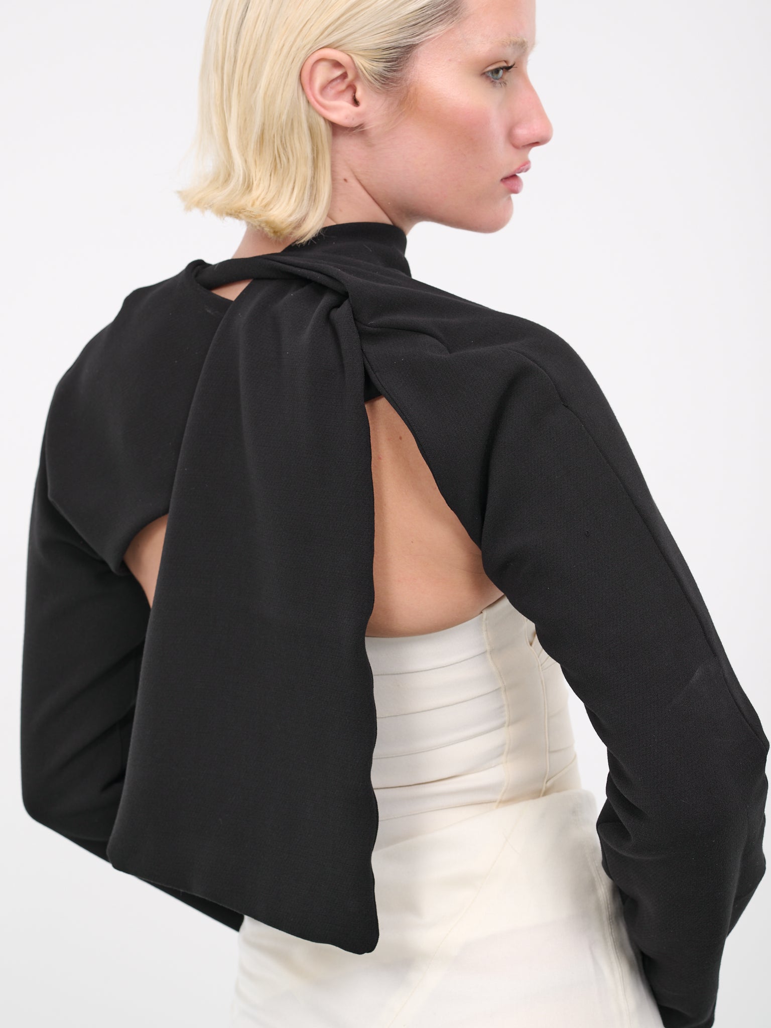 Draped Scarf Bolero (JA-B01-BLACK)