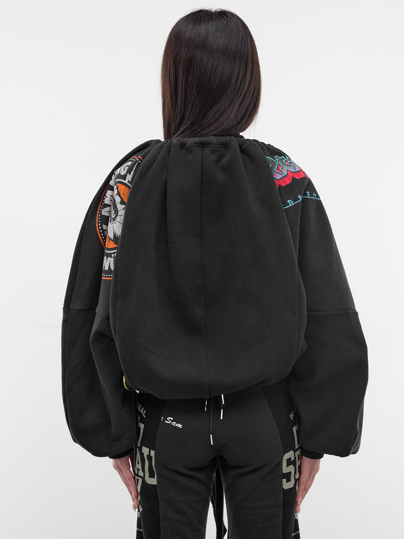 Upcycled Sweatshirt Circle Jacket (JA-CO-01-BLACK)