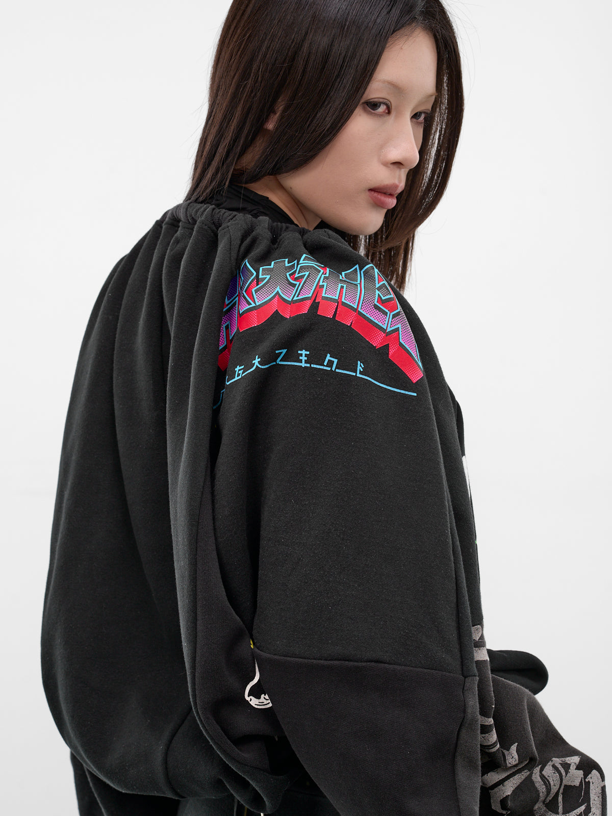 Upcycled Sweatshirt Circle Jacket (JA-CO-01-BLACK)