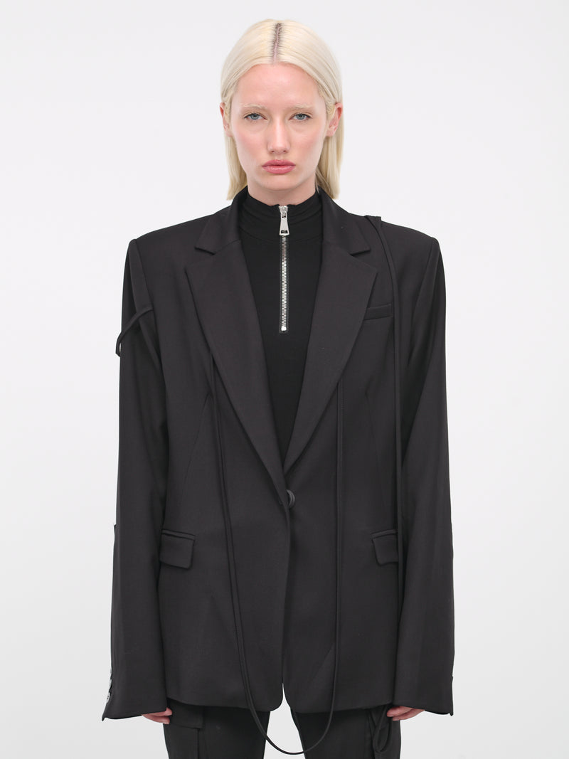 Strap Oversized Blazer (JA023404730473-BLACK)