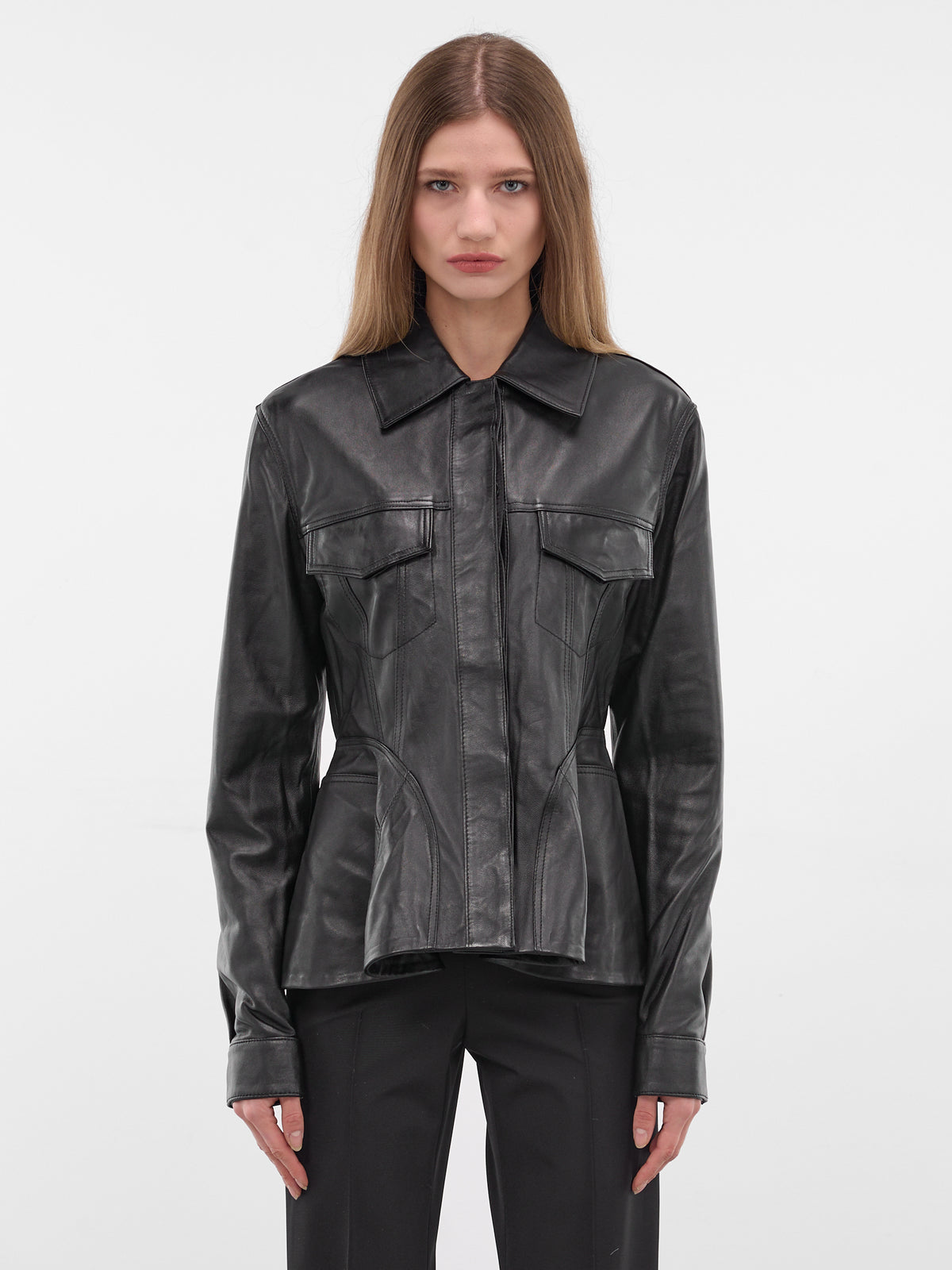 Black Sheep Leather Trucker Jacket (JA045-BLACK)