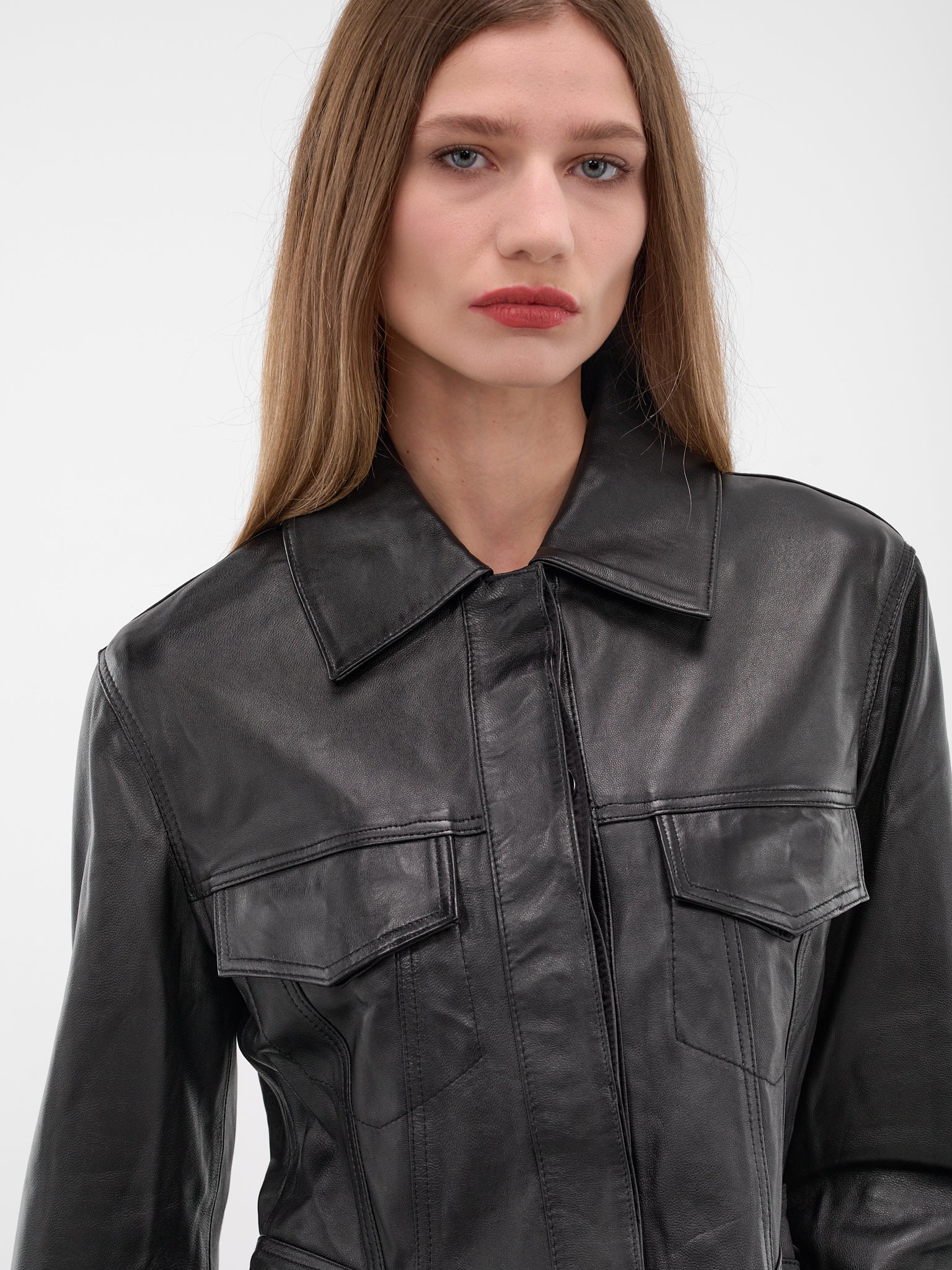 Black Sheep Leather Trucker Jacket (JA045-BLACK)