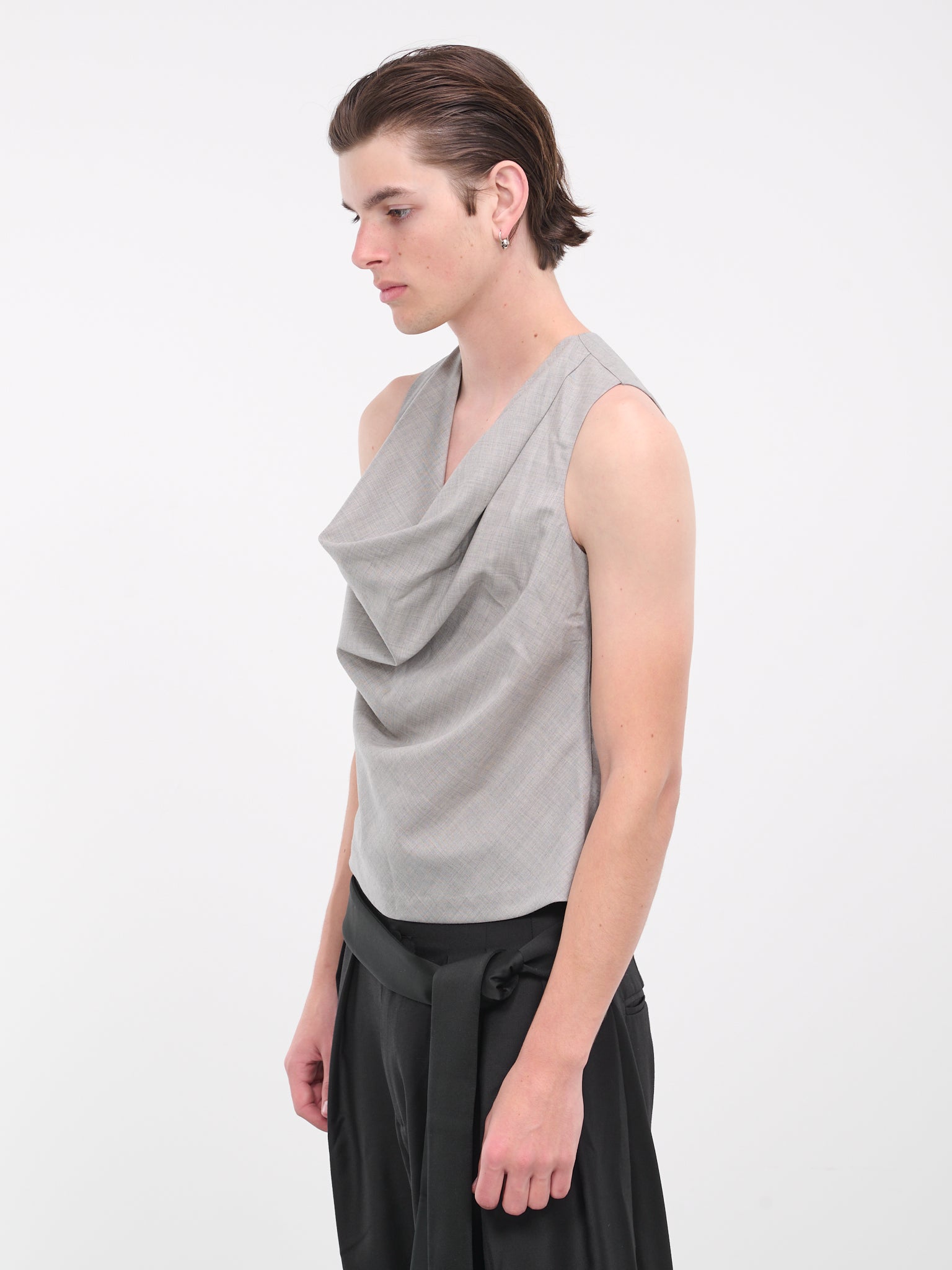 Draped Wool Top (JA07-GREY)