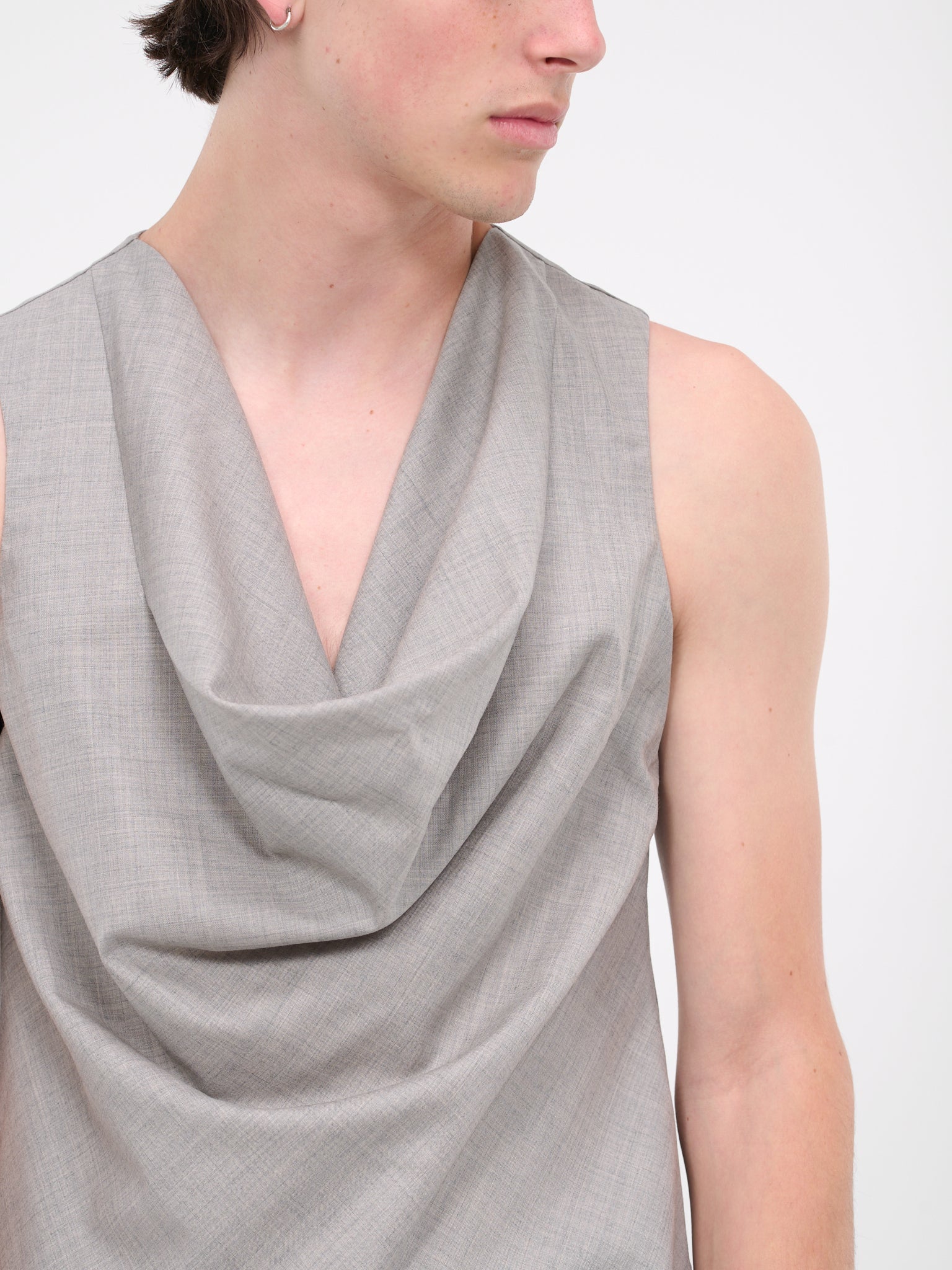 Draped Wool Top (JA07-GREY)