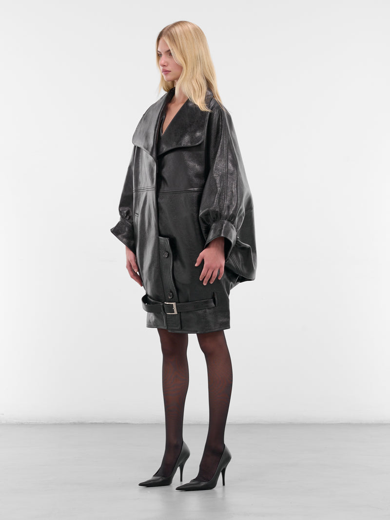 Black Marco Nappa Leather Coat (JA12BL-MARCO-BRIGHT-BLACK)