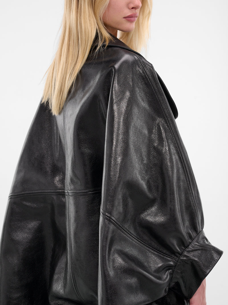 Black Marco Nappa Leather Coat (JA12BL-MARCO-BRIGHT-BLACK)