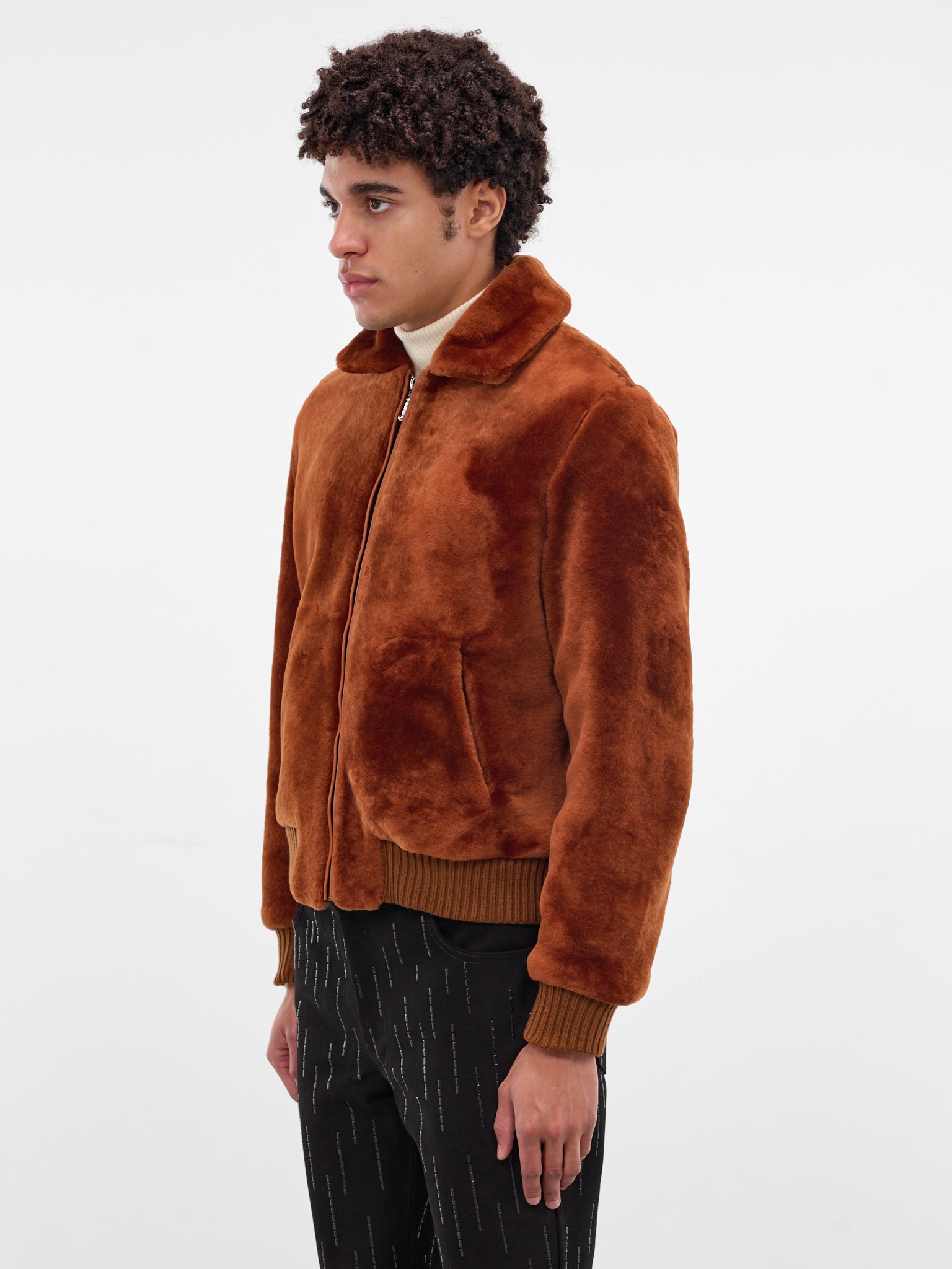 Rust Shearling Leather Zip Jacket (JA14S-SHEARLING-JACKET-RUST)