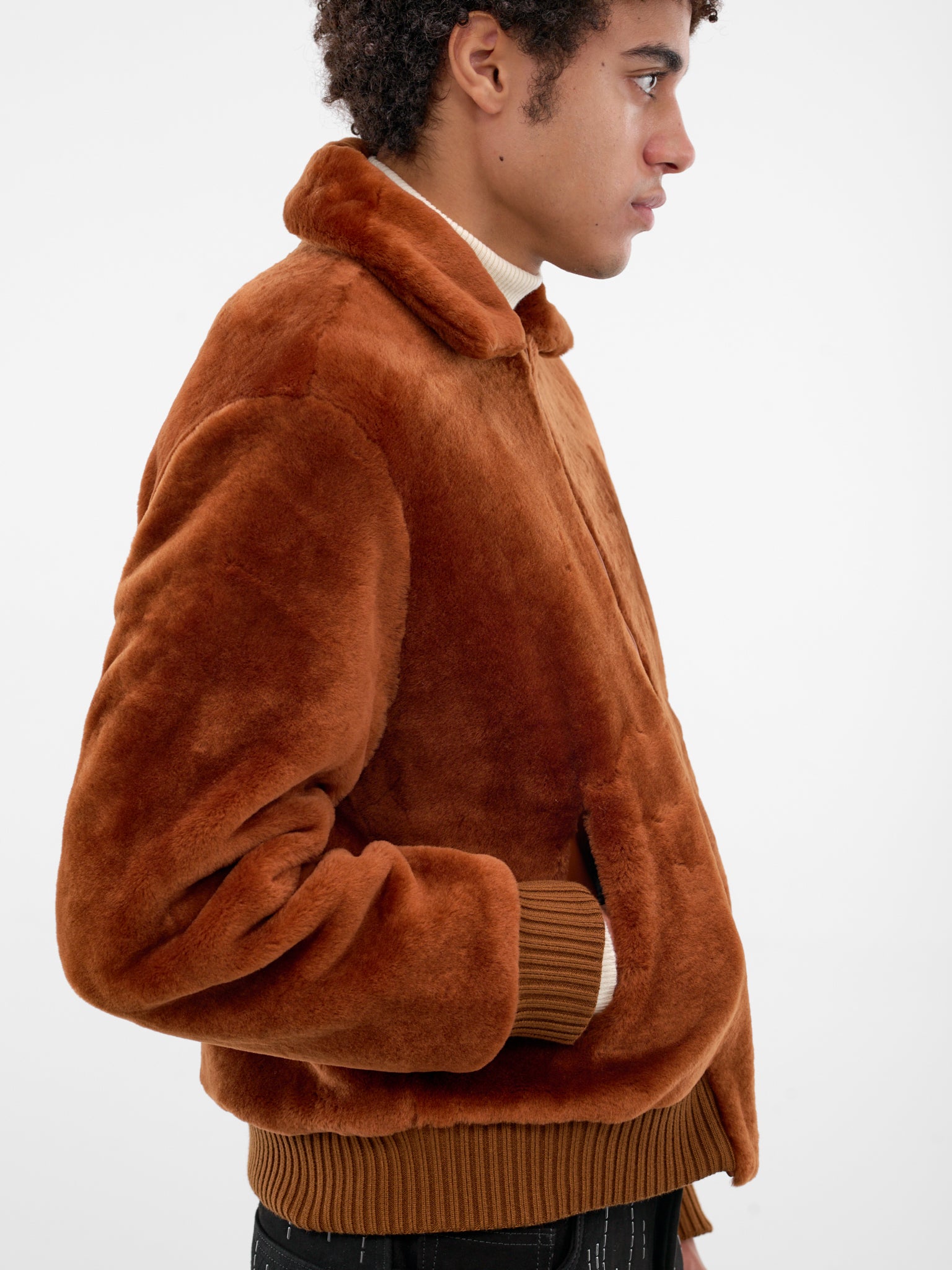 Rust Shearling Leather Zip Jacket (JA14S-SHEARLING-JACKET-RUST)