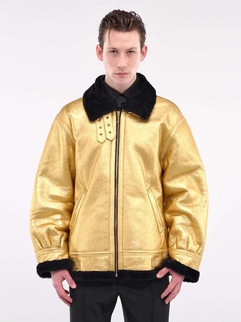 Metallic aviator jacket shop