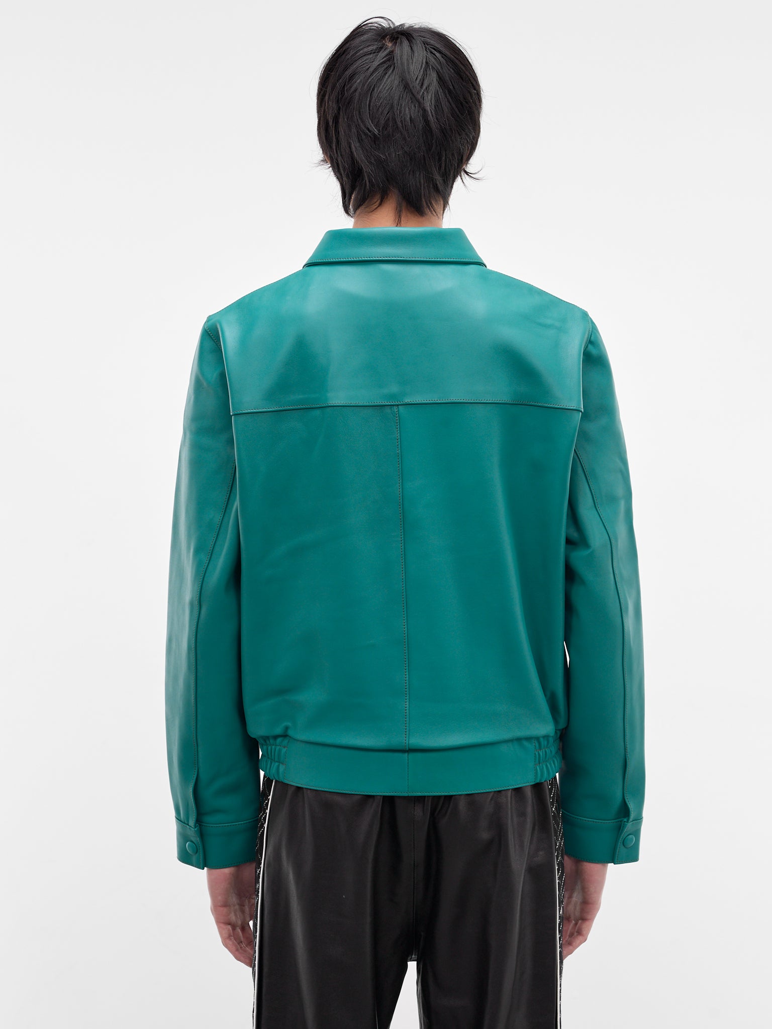 Green Lamb Leather Bomber Jacket (JA86L-LE67-JADE-GREEN)