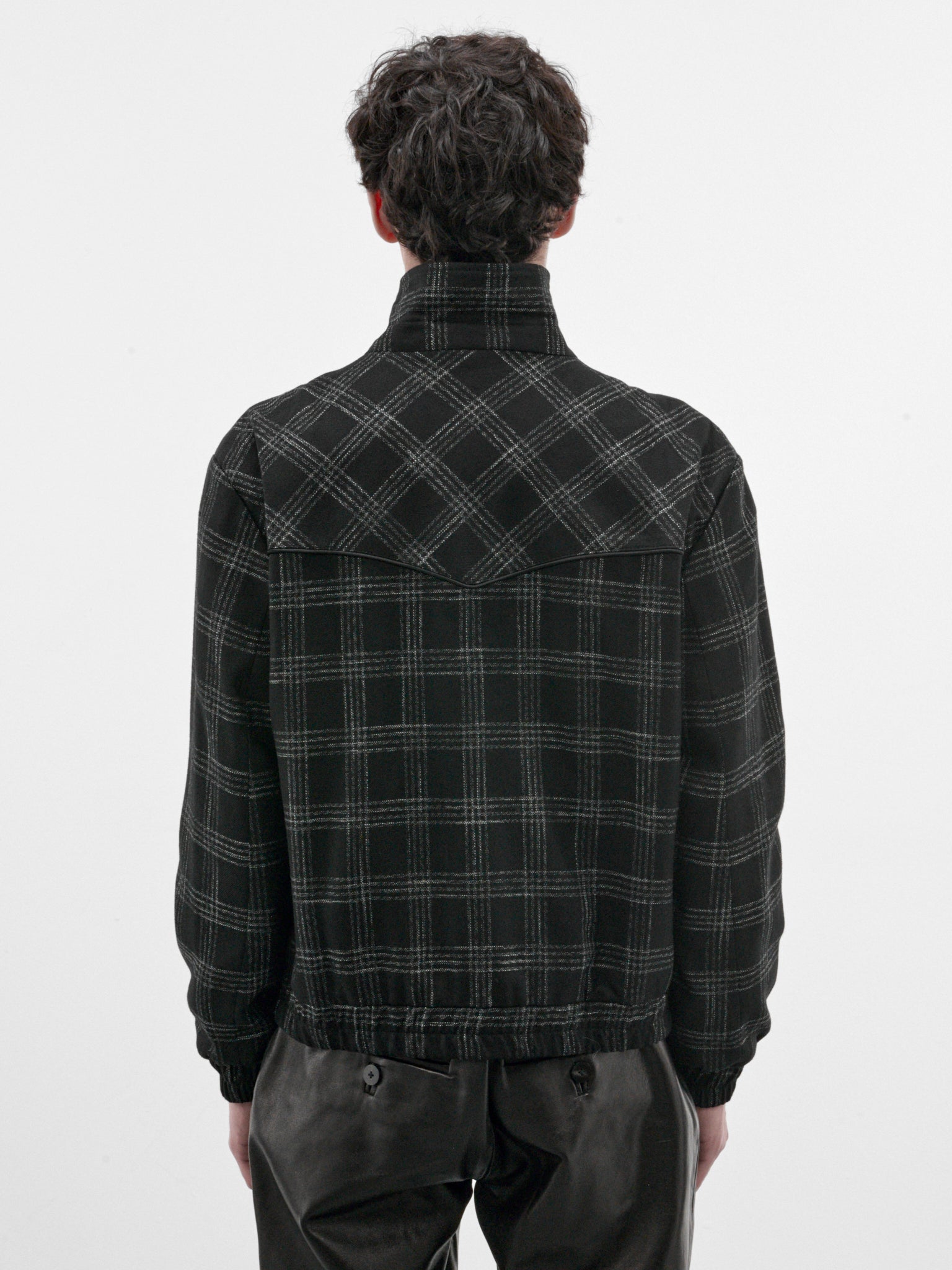 Black Check Western Track Jacket (JA88B-BLACK-WHITE)