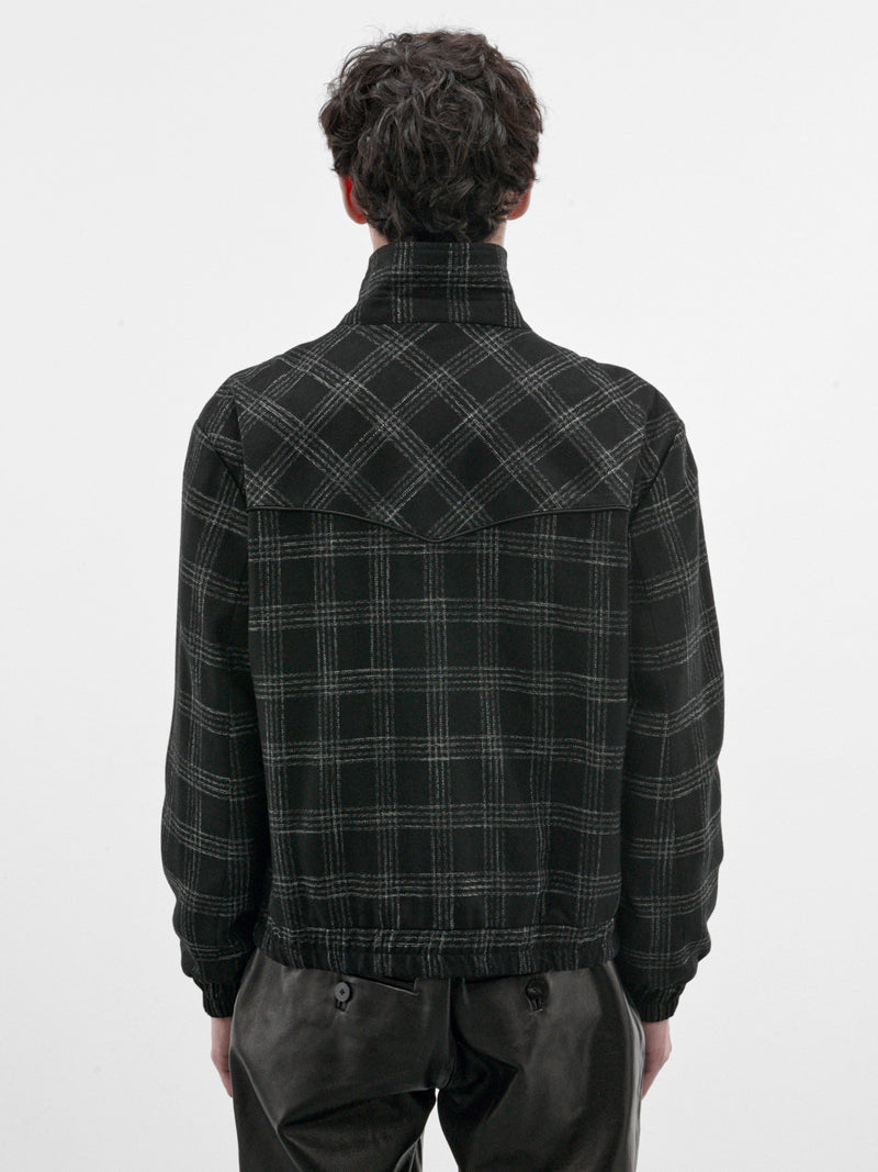 Black Check Western Track Jacket (JA88B-BLACK-WHITE)