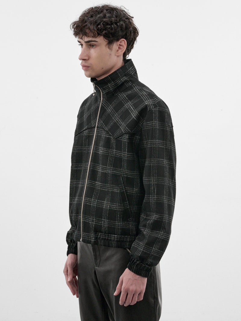 Black Check Western Track Jacket (JA88B-BLACK-WHITE)