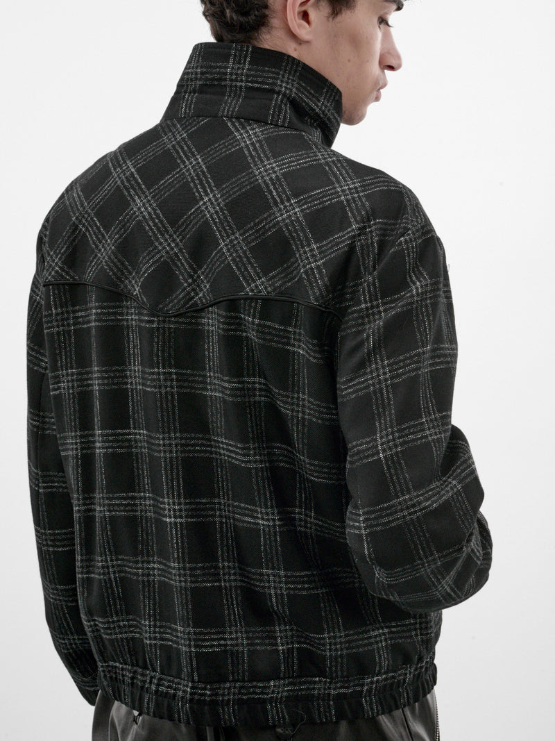 Black Check Western Track Jacket (JA88B-BLACK-WHITE)