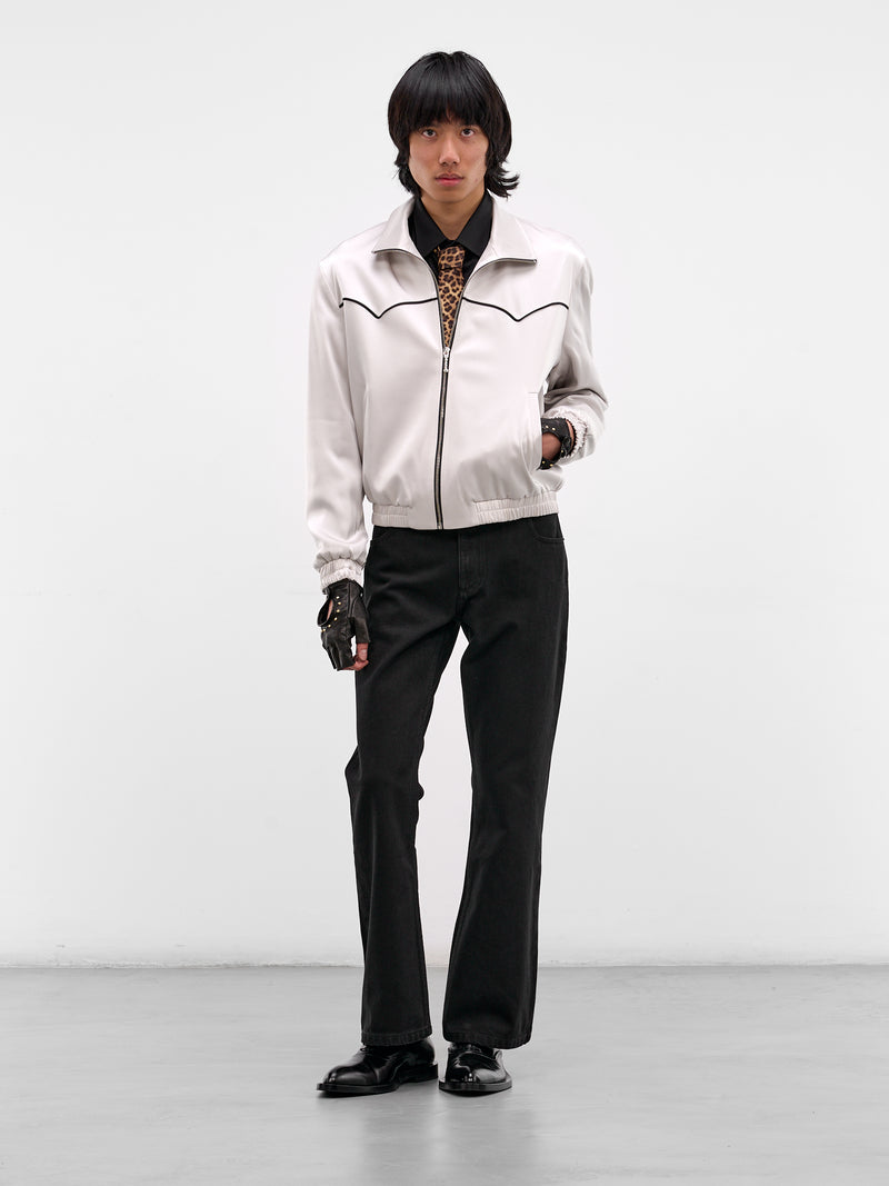 Gray Satin Western Zip Jacket (JA90-LIGHT)