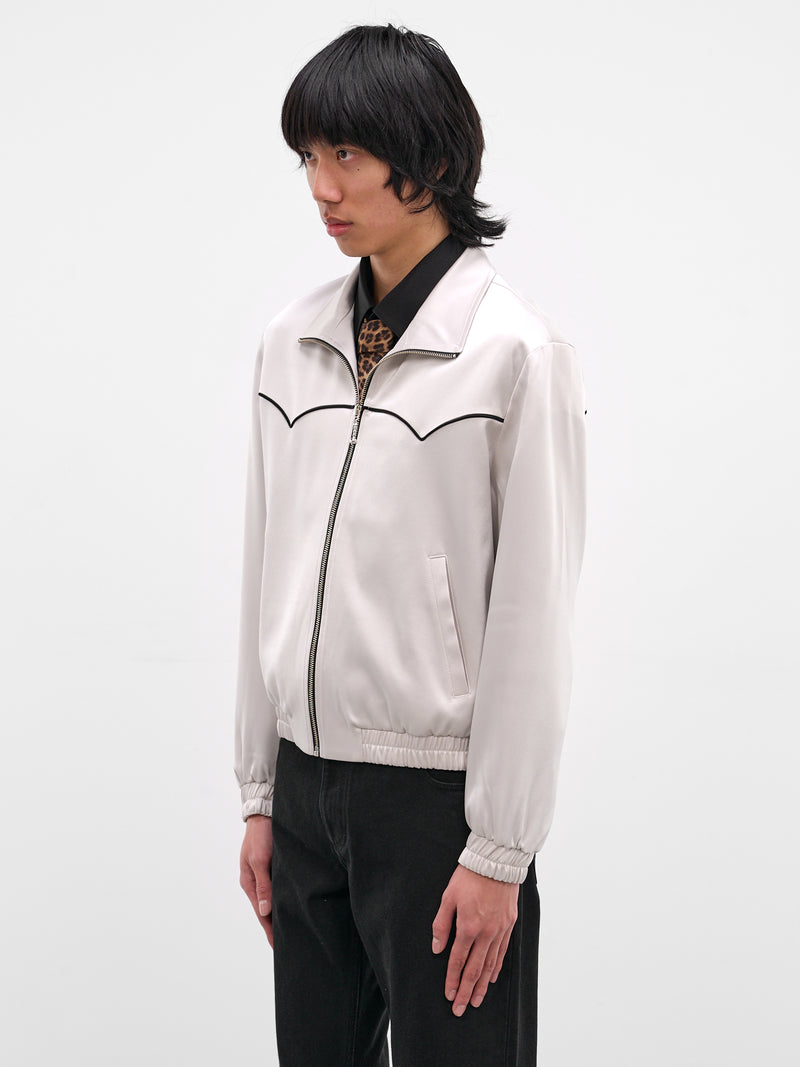 Gray Satin Western Zip Jacket (JA90-LIGHT)