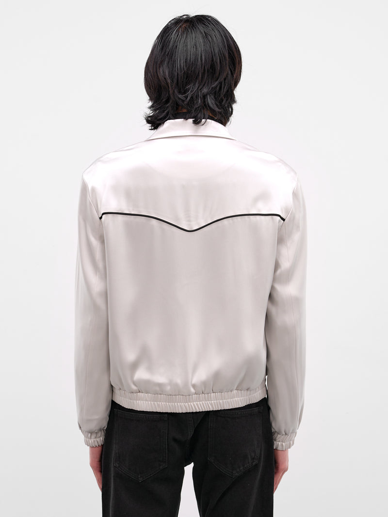 Gray Satin Western Zip Jacket (JA90-LIGHT)