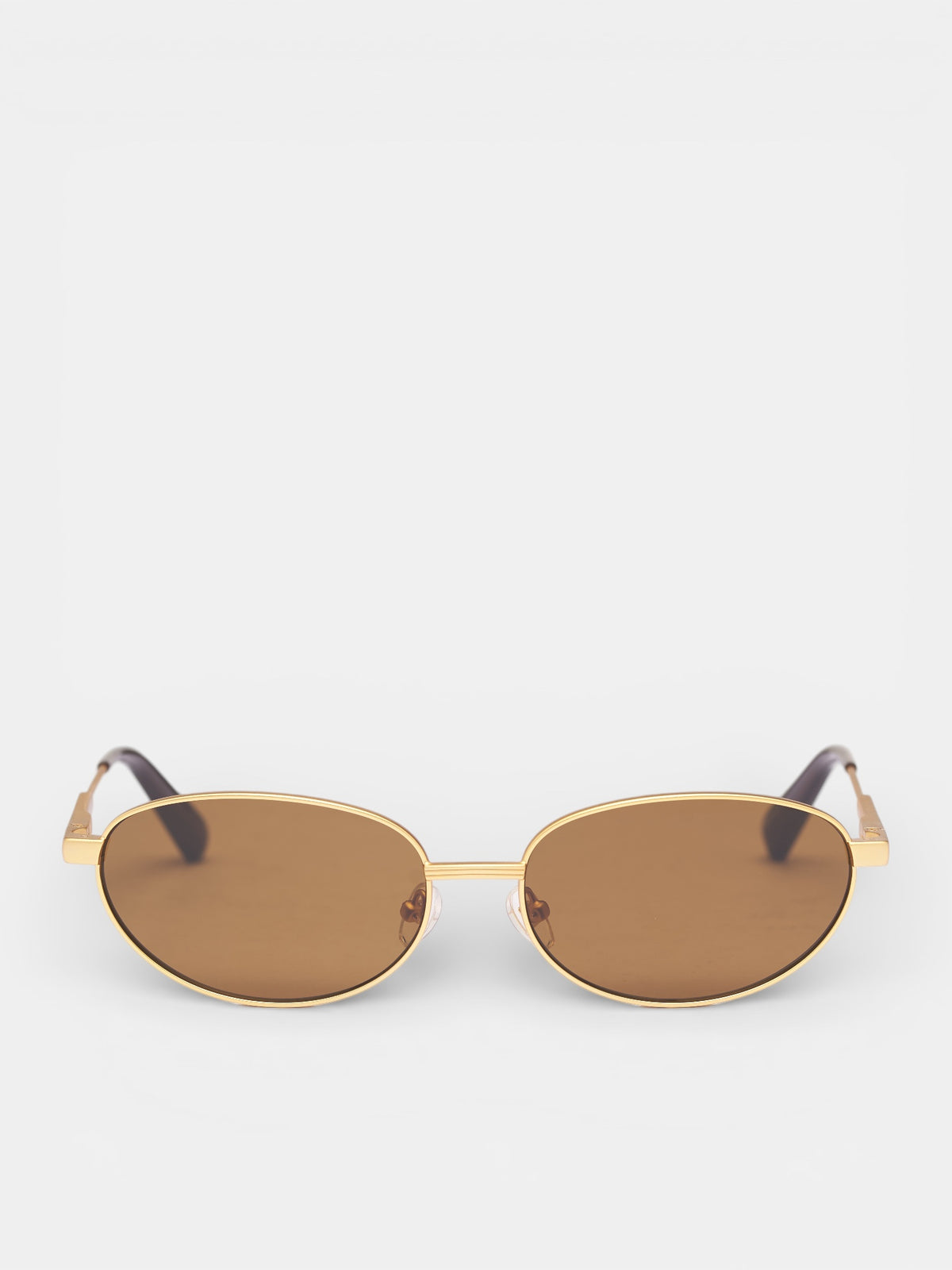 Jacquemus x Linda Farrow Oval Sunglasses (JAC120C1SUN-MATT-GOLD-BROWN)