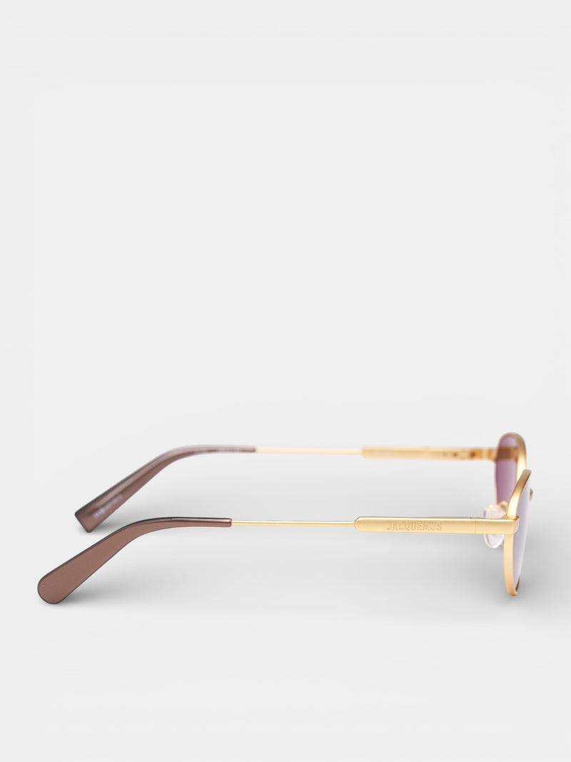 Jacquemus x Linda Farrow Oval Sunglasses (JAC120C1SUN-MATT-GOLD-BROWN)