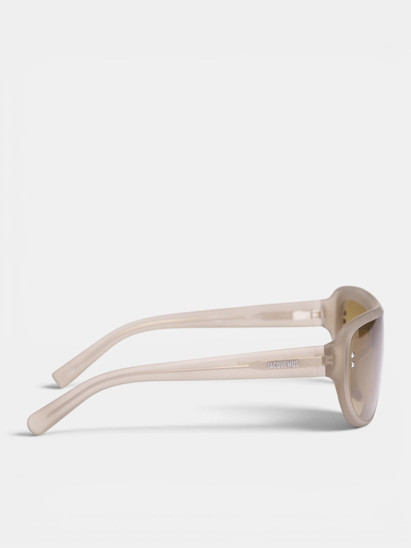 Linda Farrow x Jacquemus Havana Sunglasses (JAC225C2SUN-SANDED-SMOKE-SILVE)