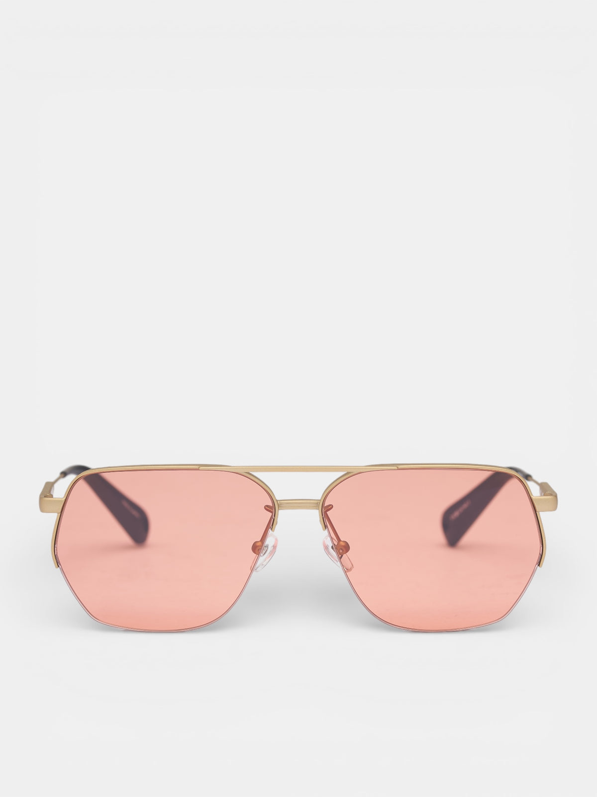 Jacquemus x Linda Farrow Aviator Sunglasses (JAC67C5SUN-PUTTY-BLACK-AMBER)