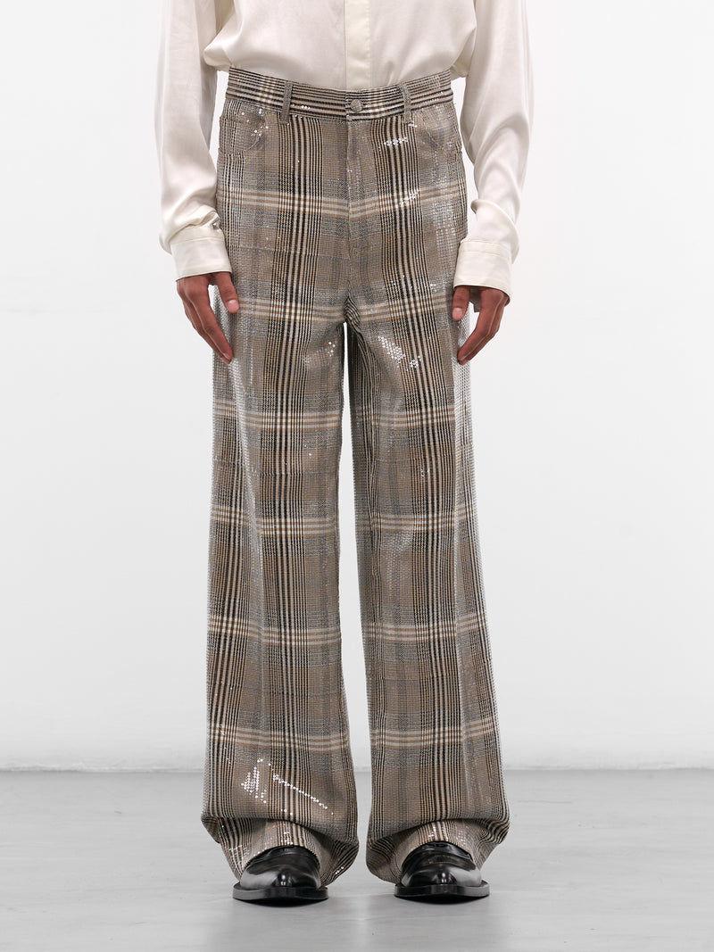 Jackson Check Sequin Bootcut Trousers (JACKSON-M23W481-CHECK-SEQUIN)