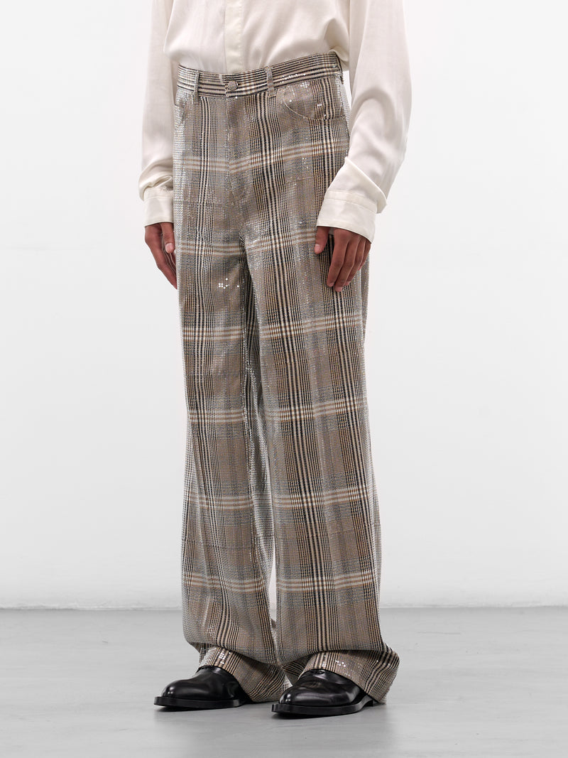 Jackson Check Sequin Bootcut Trousers (JACKSON-M23W481-CHECK-SEQUIN)