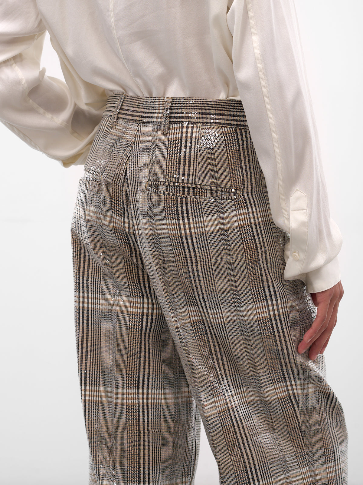 Jackson Check Sequin Bootcut Trousers (JACKSON-M23W481-CHECK-SEQUIN)