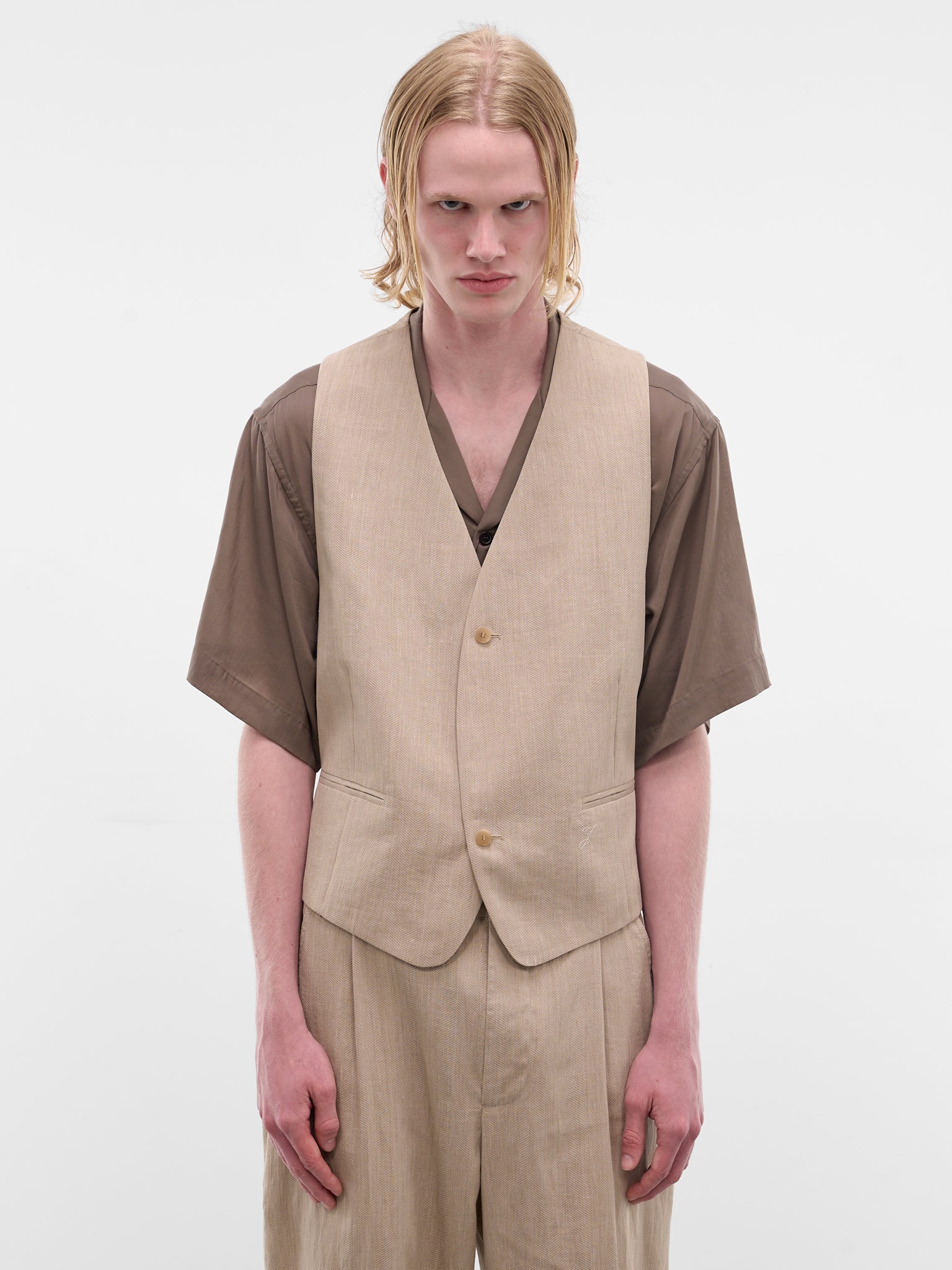 Beige Paysan Tailored Vest (JAM00106AW00738-BEIGE)