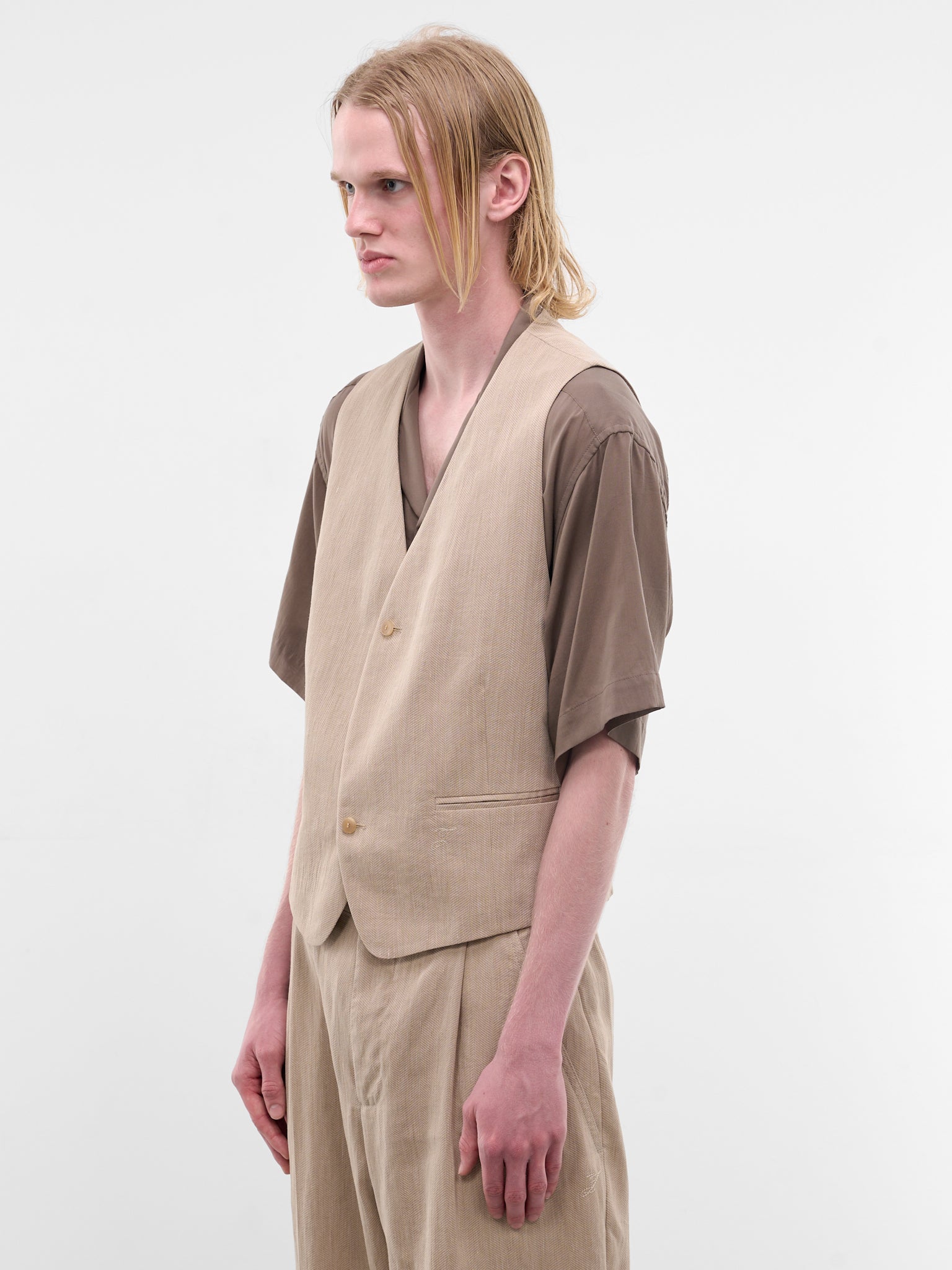 Beige Paysan Tailored Vest (JAM00106AW00738-BEIGE)