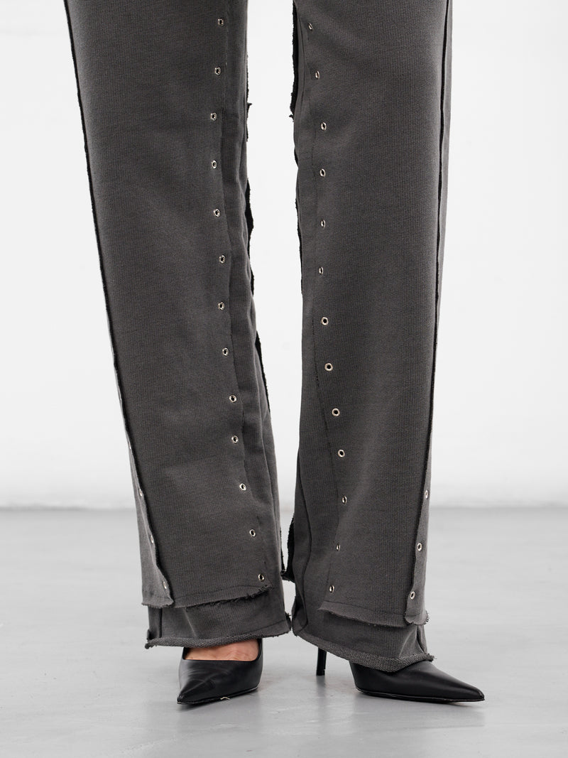 Gray Deconstructed Eyelet Sweatpants (JB05-J04-985-BLACK)
