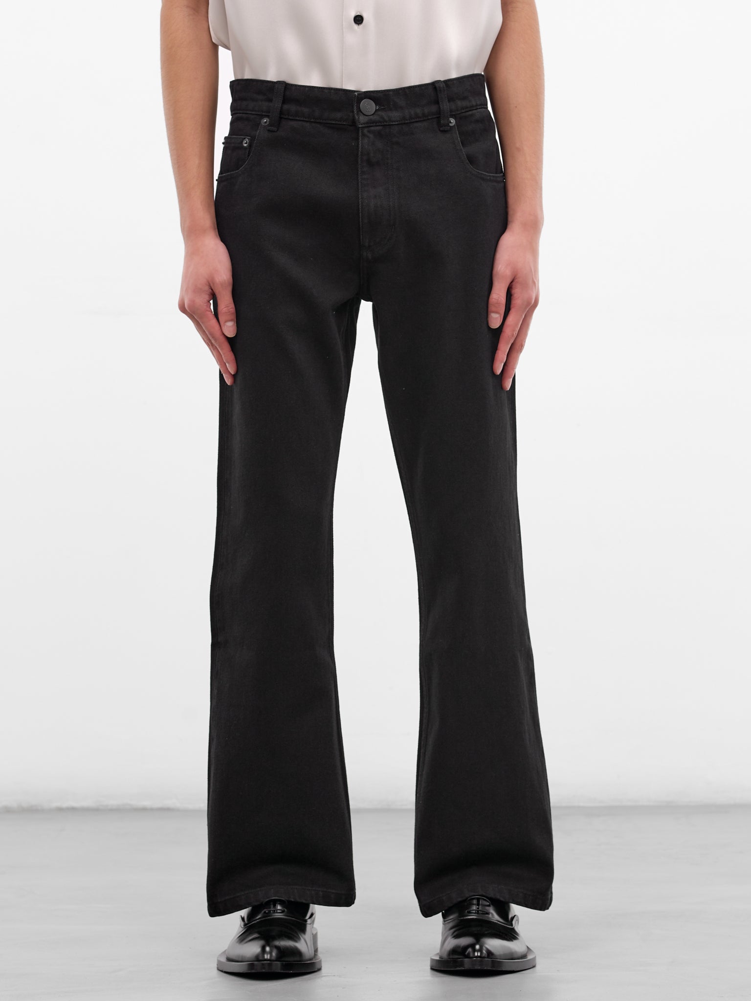 Black Organic Denim Flared Jeans (JE01-BLACK)