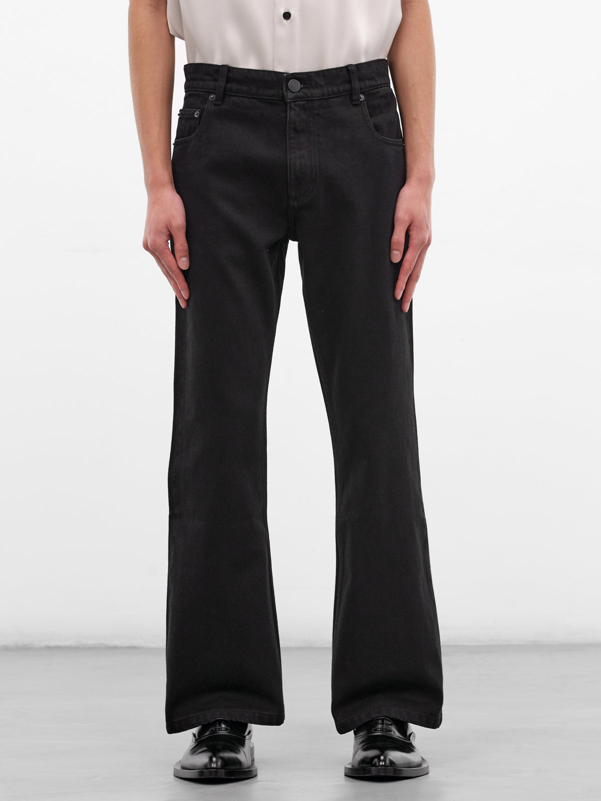 Black Organic Denim Flared Jeans (JE01-BLACK)